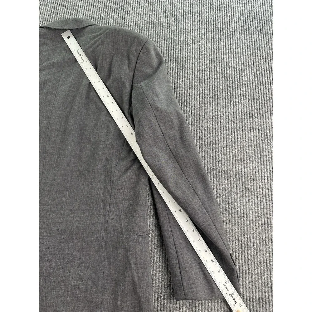 Hugo Boss Suit Jacket 40 L Gray Wool Birdseye Einstein Sigma USA Luxury Designer